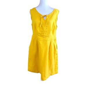 Boden Linen Dress Yellow Sleeveless (10)